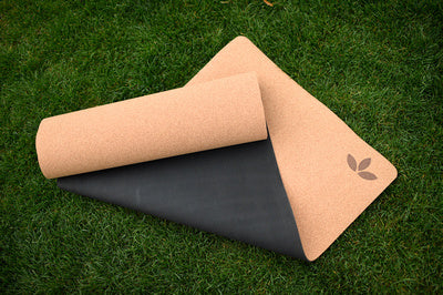 Eco-friendly pressed cork mat with a recycled rubber