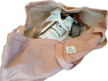 Load image into Gallery viewer, Lauryan bridesmaid set keepsake satchel packed with a cork yoga mat and hand-poured soy candle