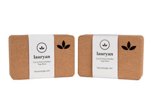 Load image into Gallery viewer, Lauryan cork yoga blocks product label